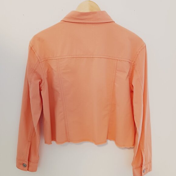Mudd Pie, S, Tangerine "Jean Jacket Look" Cropped Cotton Jacket Lt. Wt., Casual - Picture 4 of 14